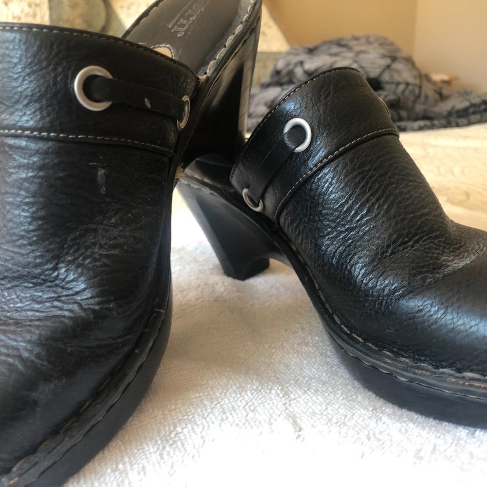 Bjorn Leather Black Clogs